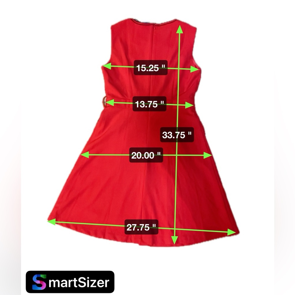 NWT - NUSH by ANUSHKA SHARMA Red A-line Sleeveless Flared Mini Dress with Belt - Picture 11 of 15